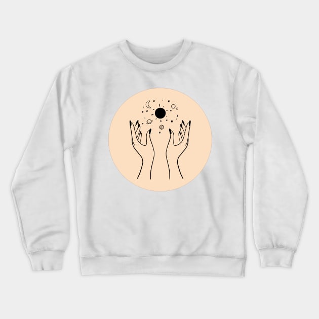 Manifest the Universe Line Art Crewneck Sweatshirt by jocela.png